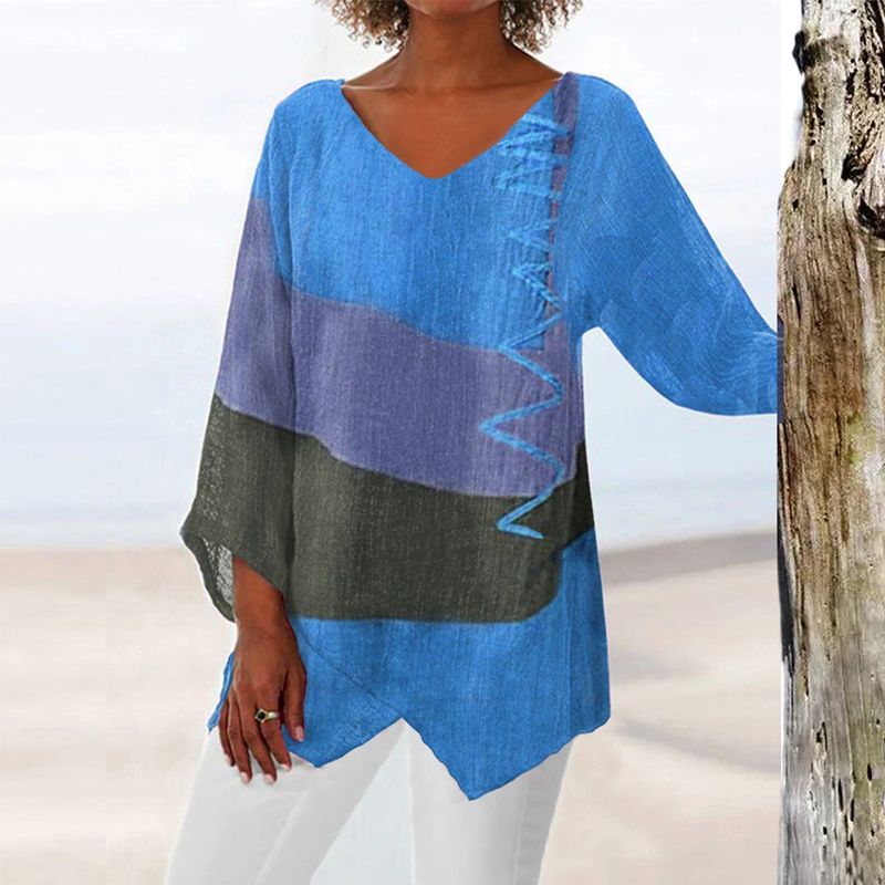 Sara™ | Stilfuld V-hals Color Block Top