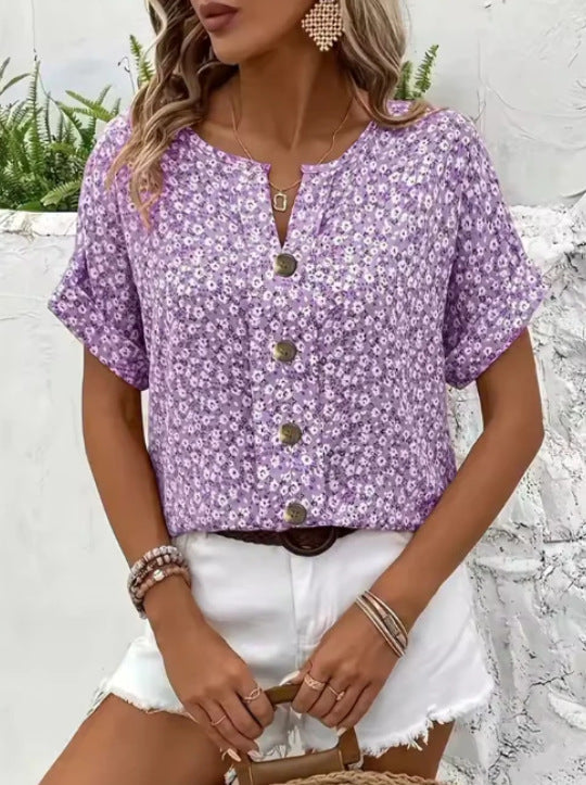 Sara™ | Elegant Blomstret Bluse