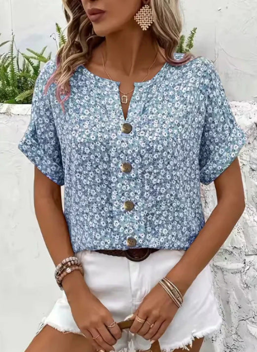 Sara™ | Elegant Blomstret Bluse