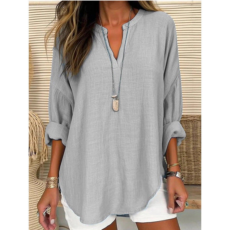 Sara™ | Let Sommerbluse med V-snit