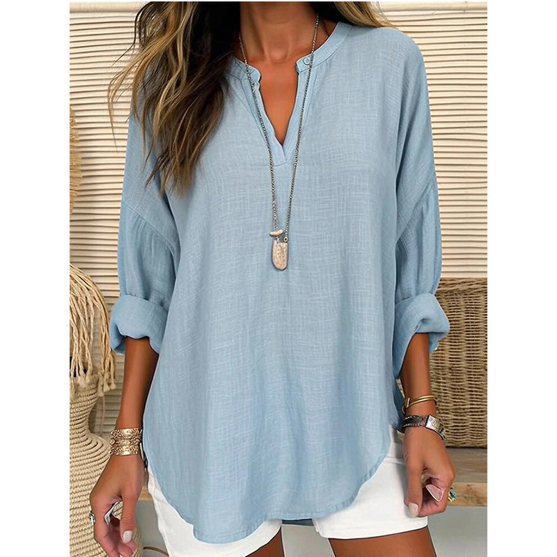 Sara™ | Let Sommerbluse med V-snit