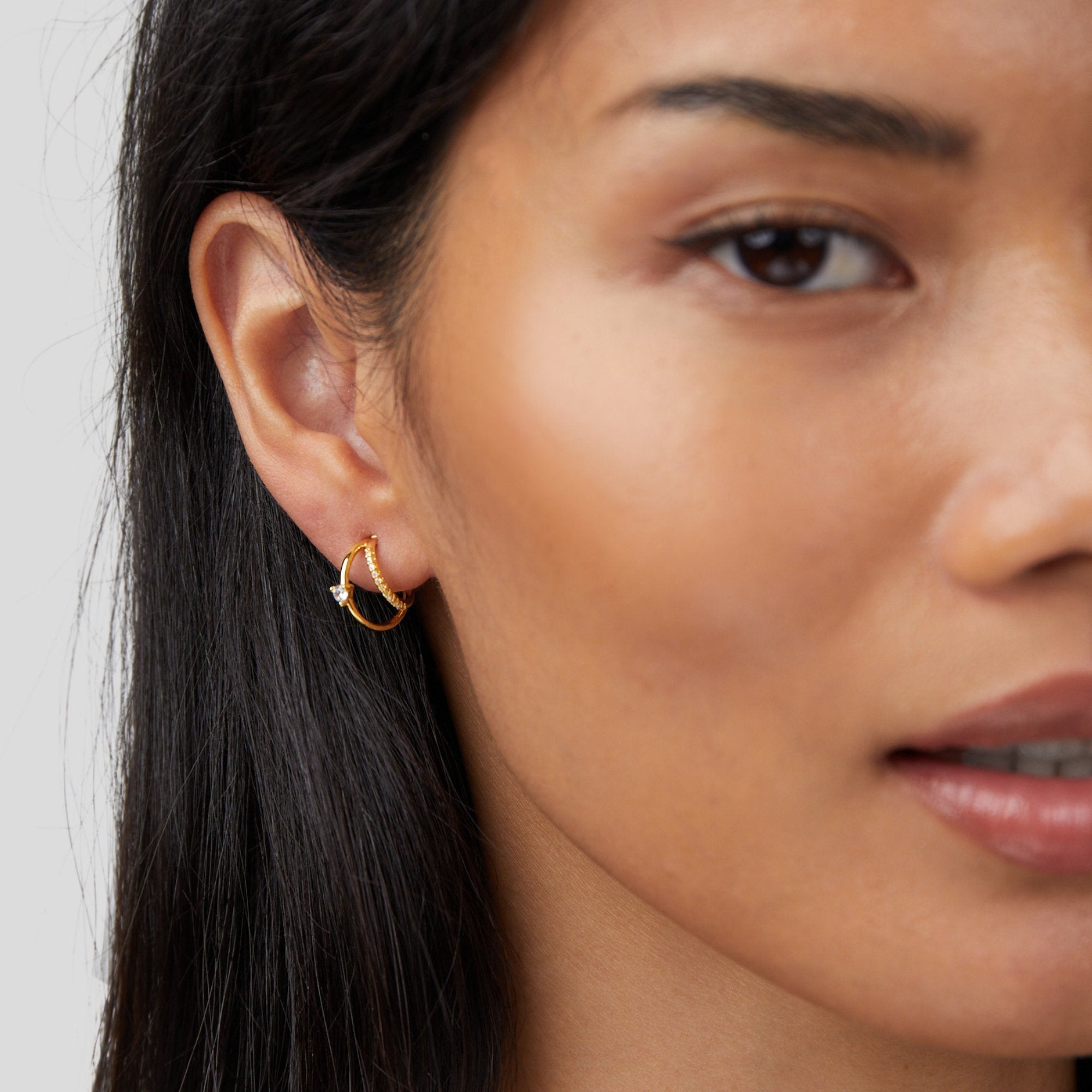 Krystaløreringe Artie | Guld 18k