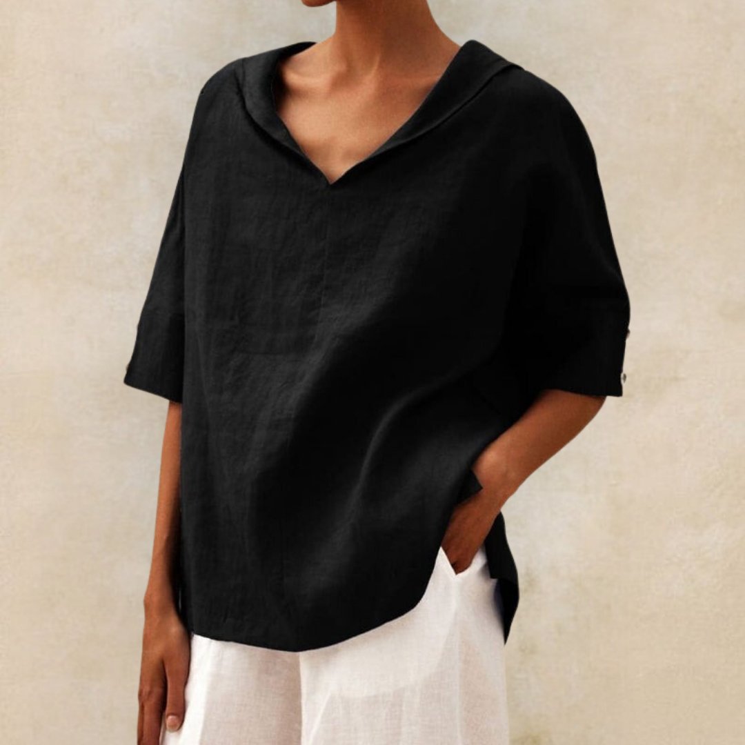 Sara™ | Stilfuld Casual V-hals Skjorte