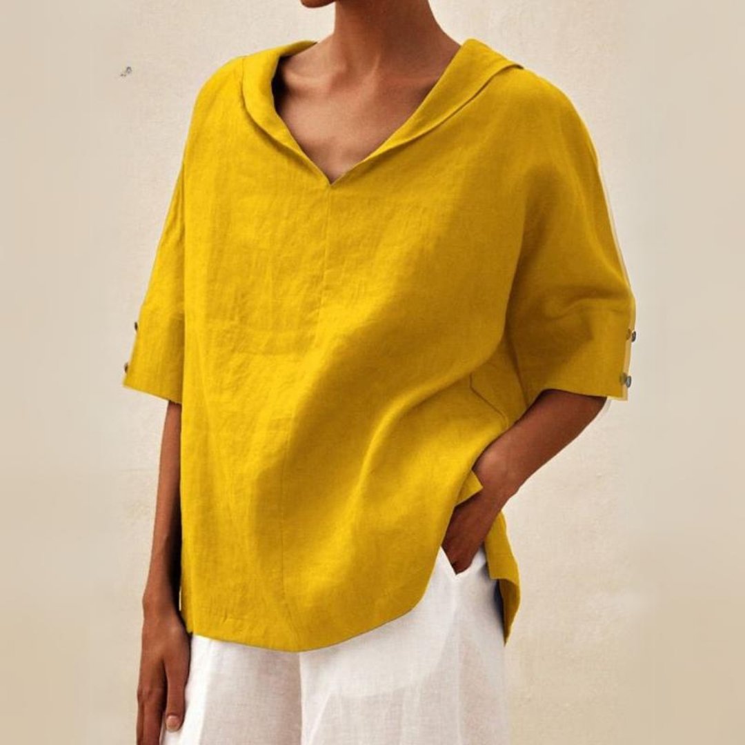 Sara™ | Stilfuld Casual V-hals Skjorte
