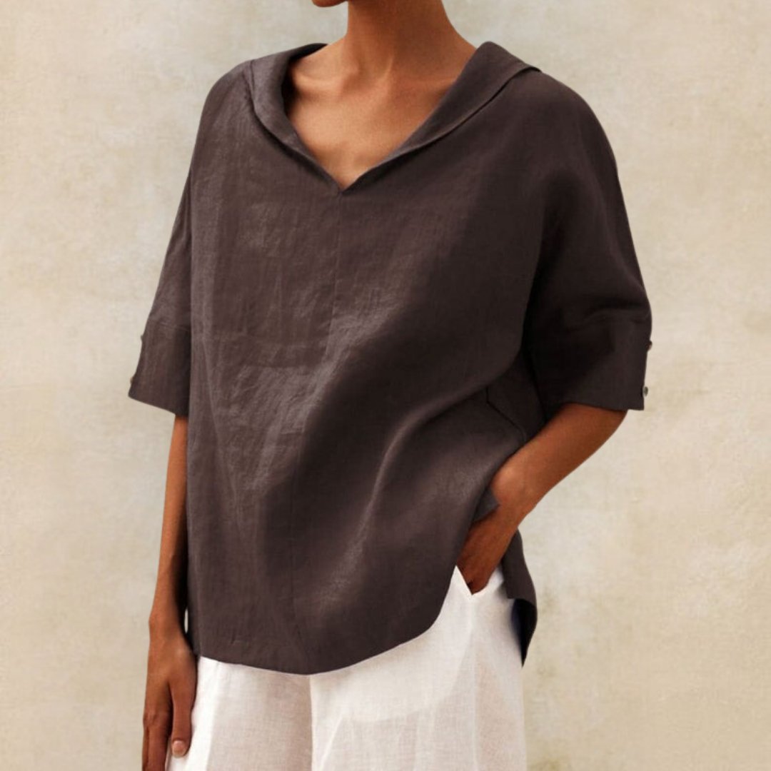 Sara™ | Stilfuld Casual V-hals Skjorte