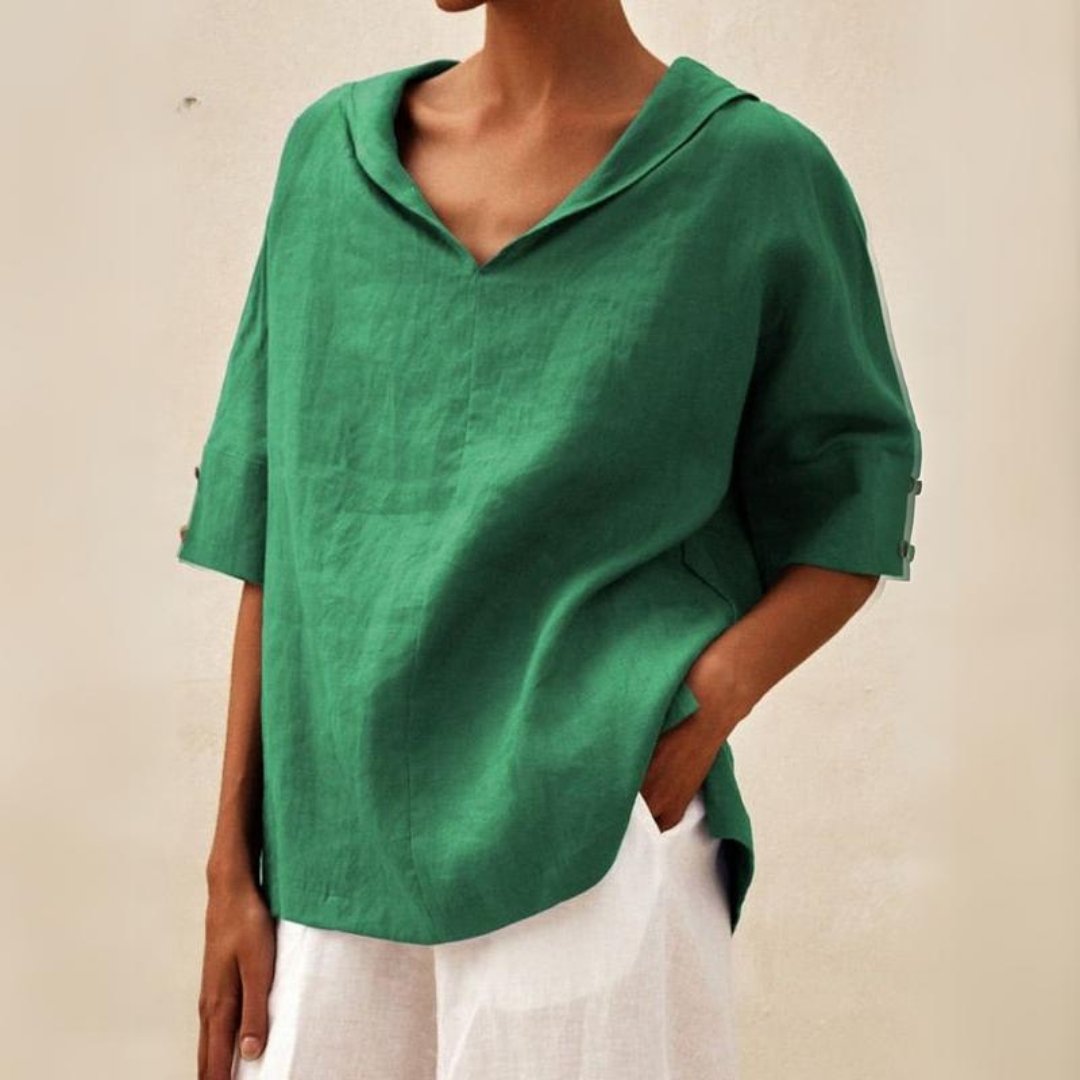 Sara™ | Stilfuld Casual V-hals Skjorte