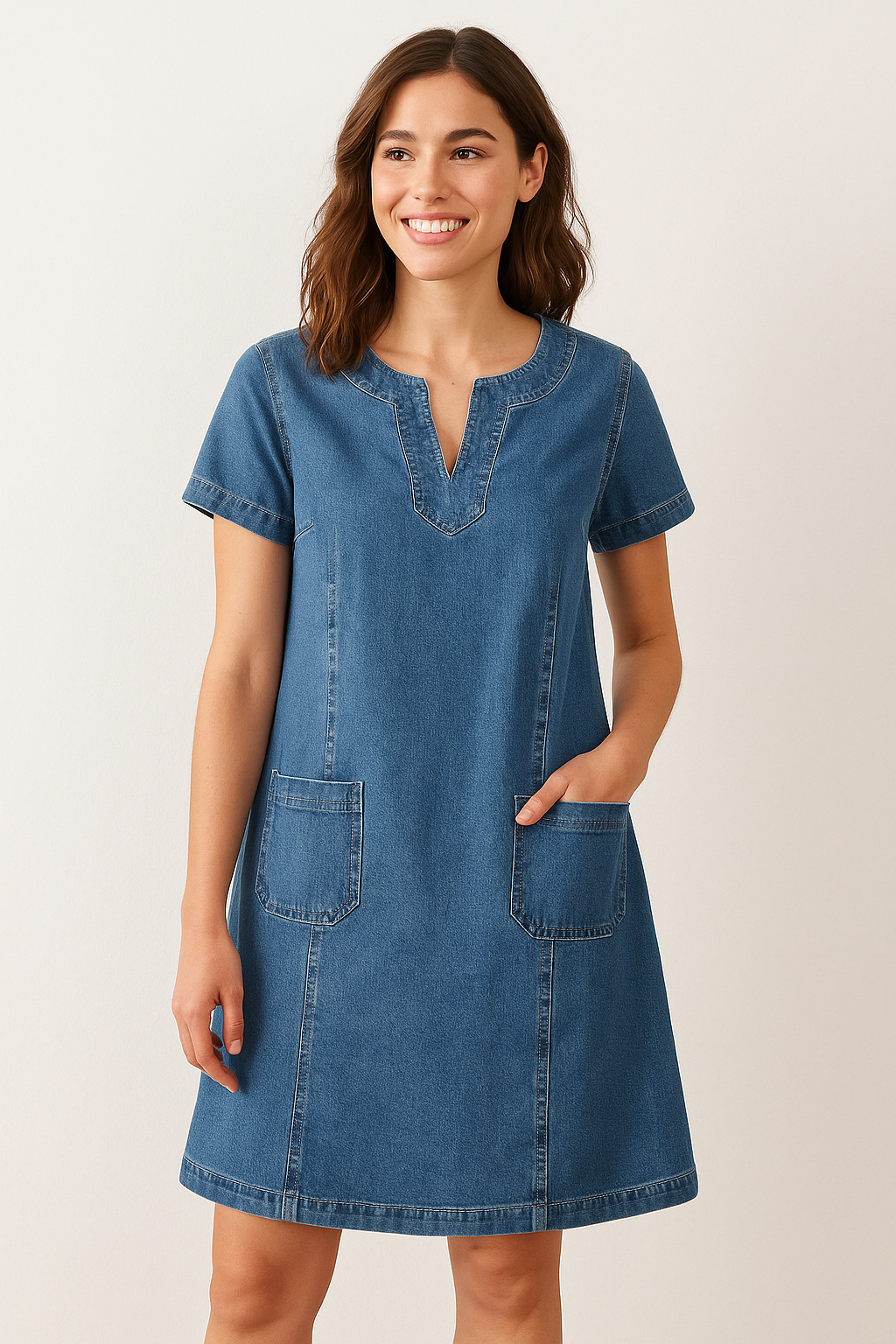 Sara® | Blød Denim Kjole