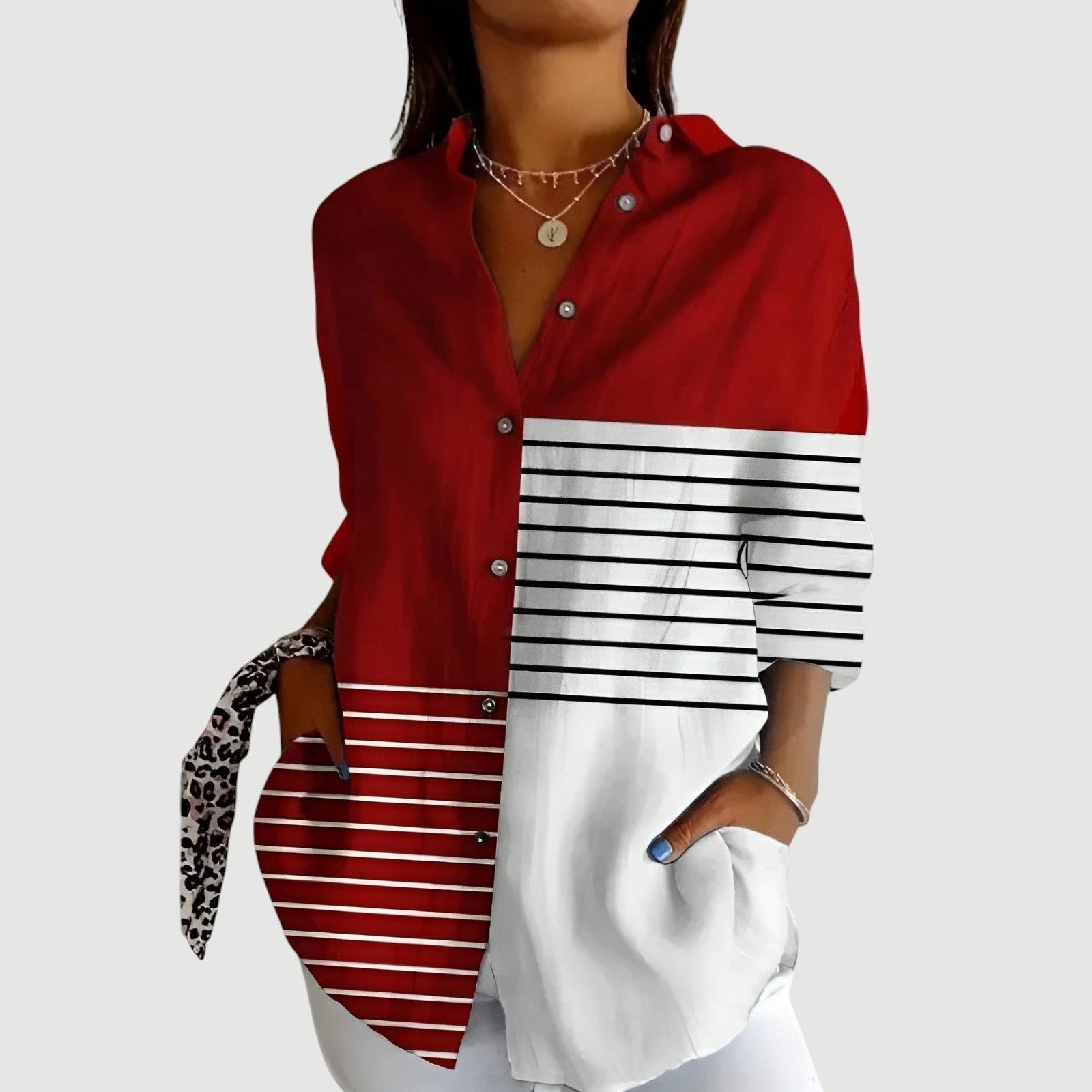 Sara™ | Bluse med farverigt design