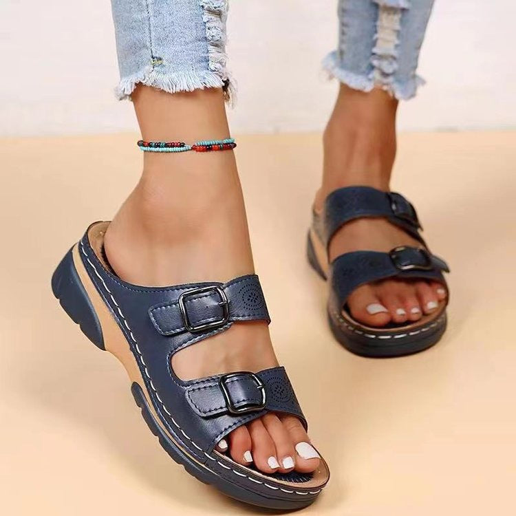 Sara™ ortopædiske sandaler med kilehæl