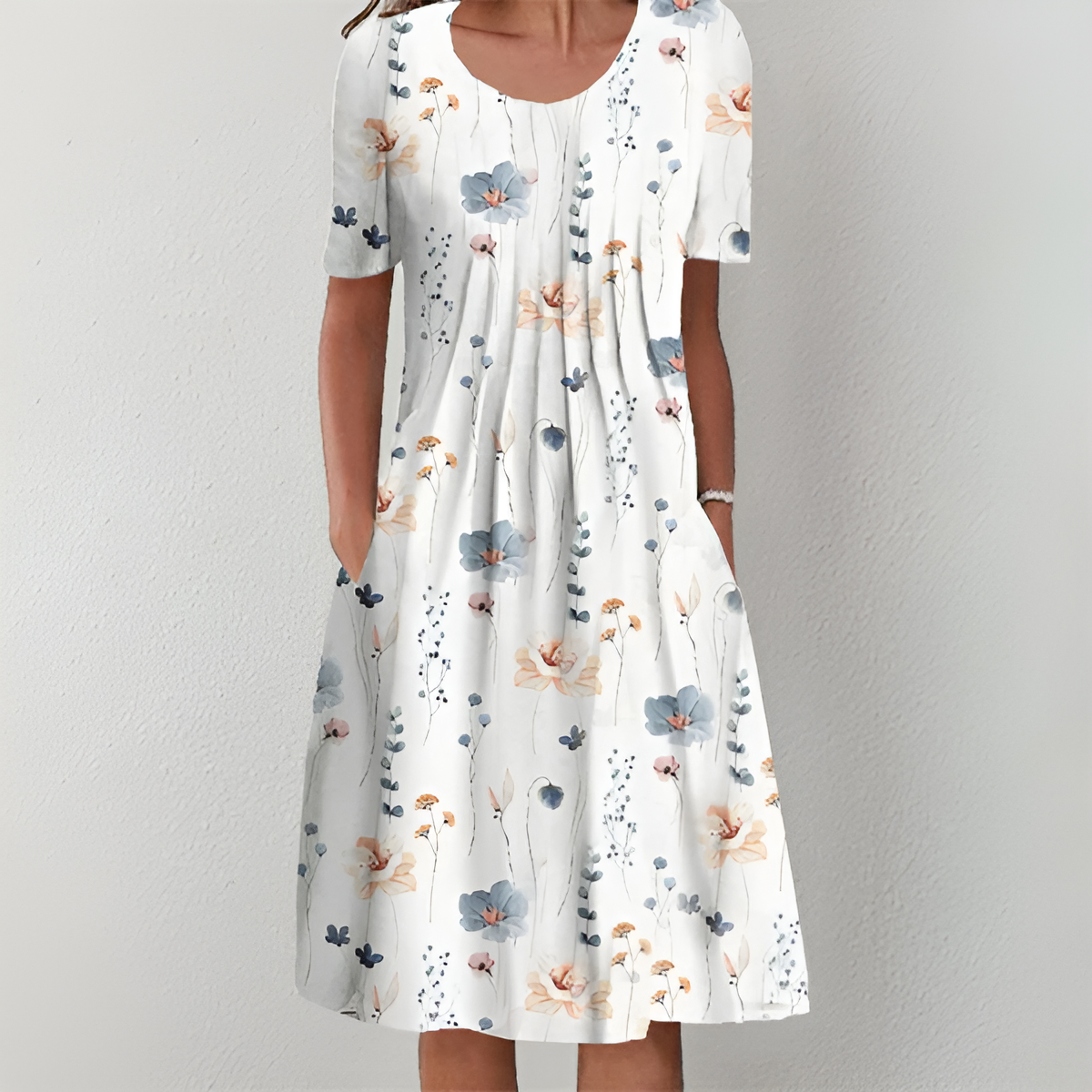 Sara™ | Blomstret Midikjole