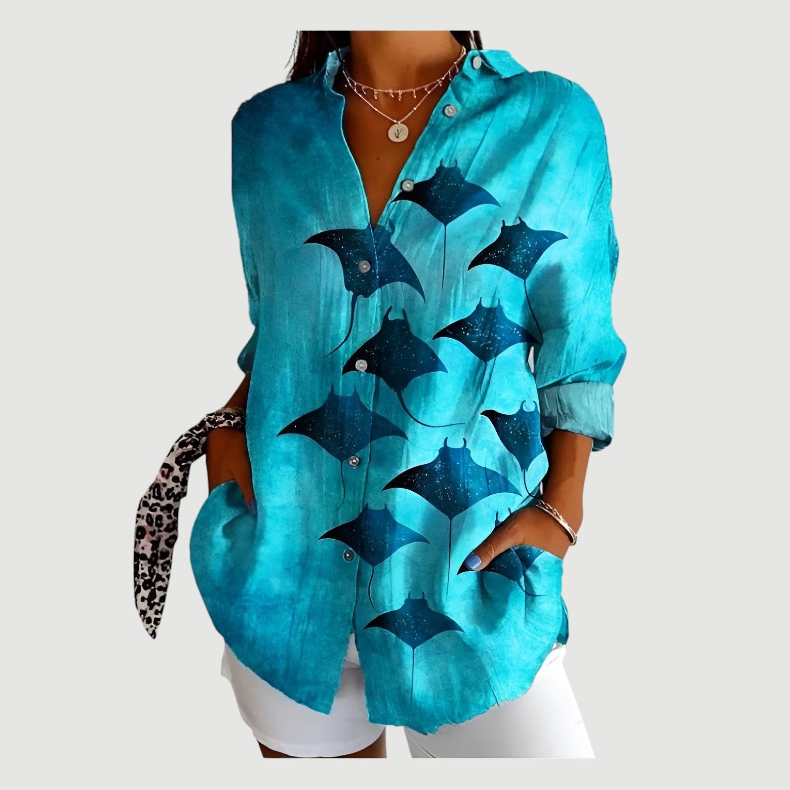 Sara™ | Bluse med farverigt design