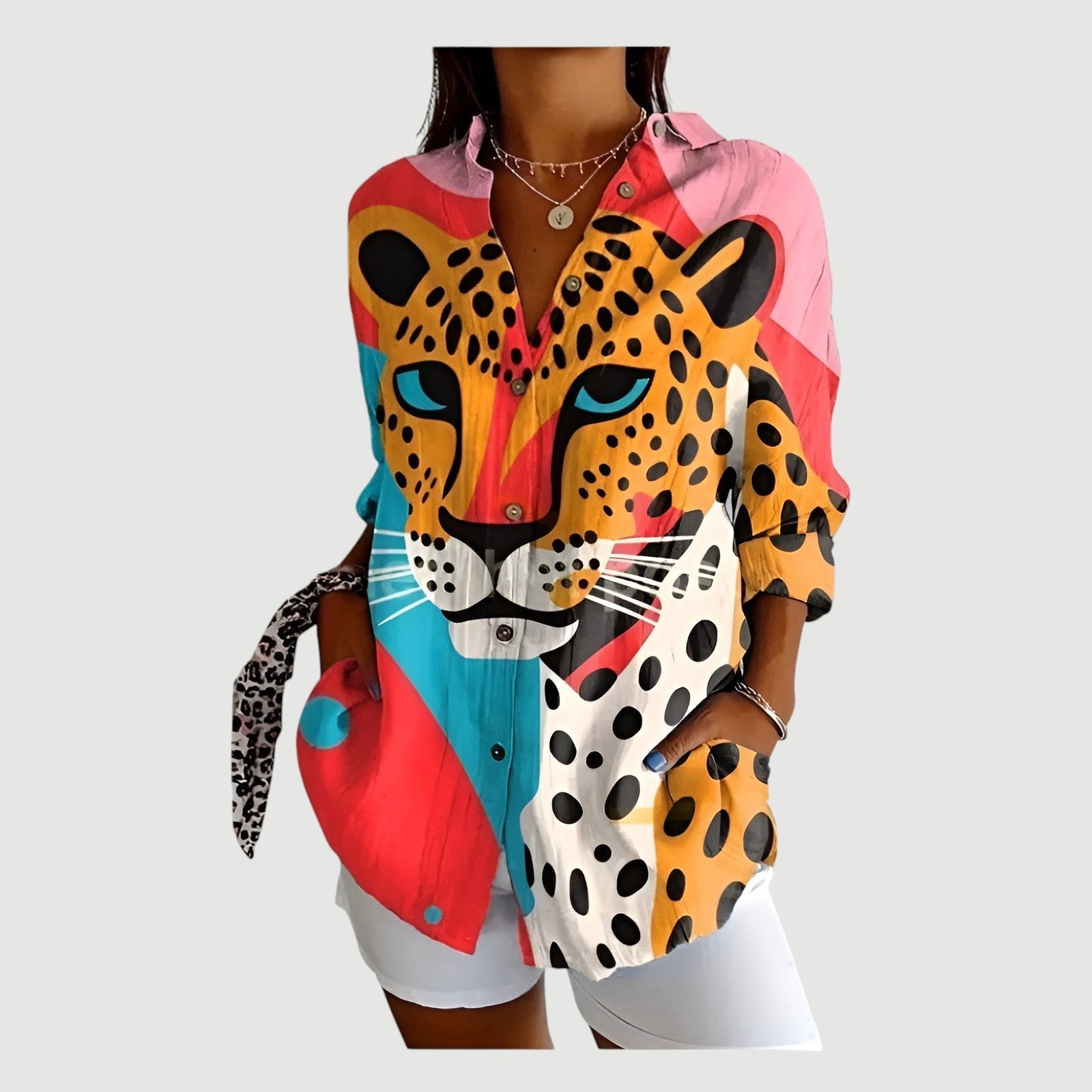 Sara™ | Bluse med farverigt design