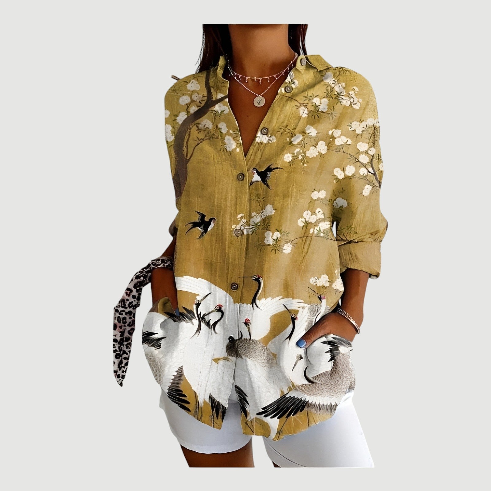 Sara™ | Bluse med farverigt design