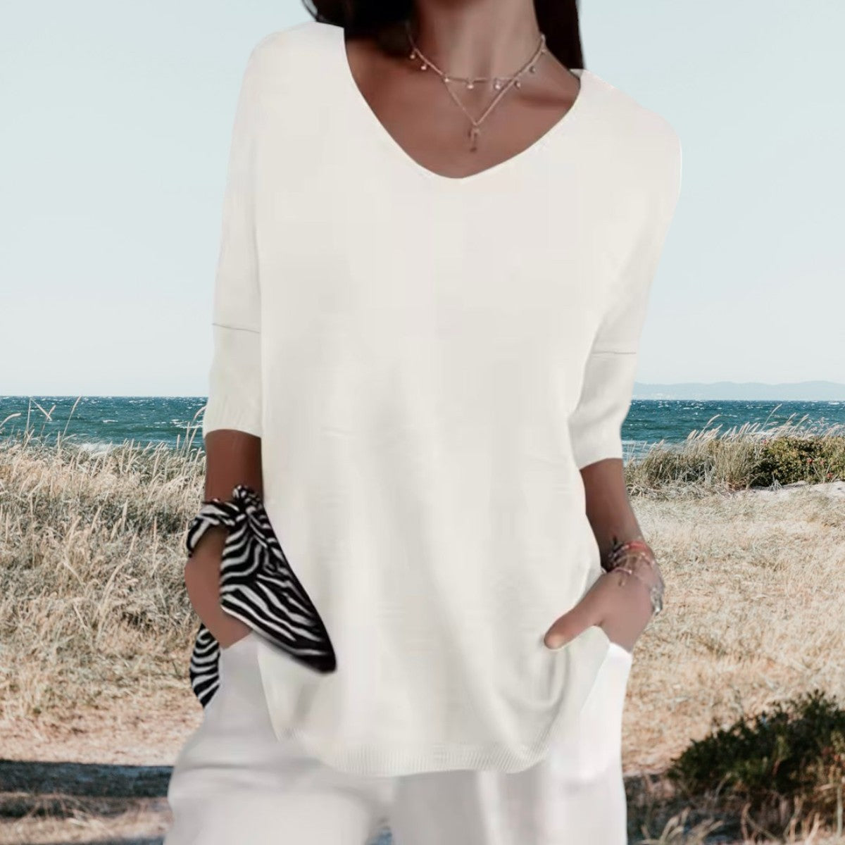 Sara™ | Stilfuld V-Hals Casual Top