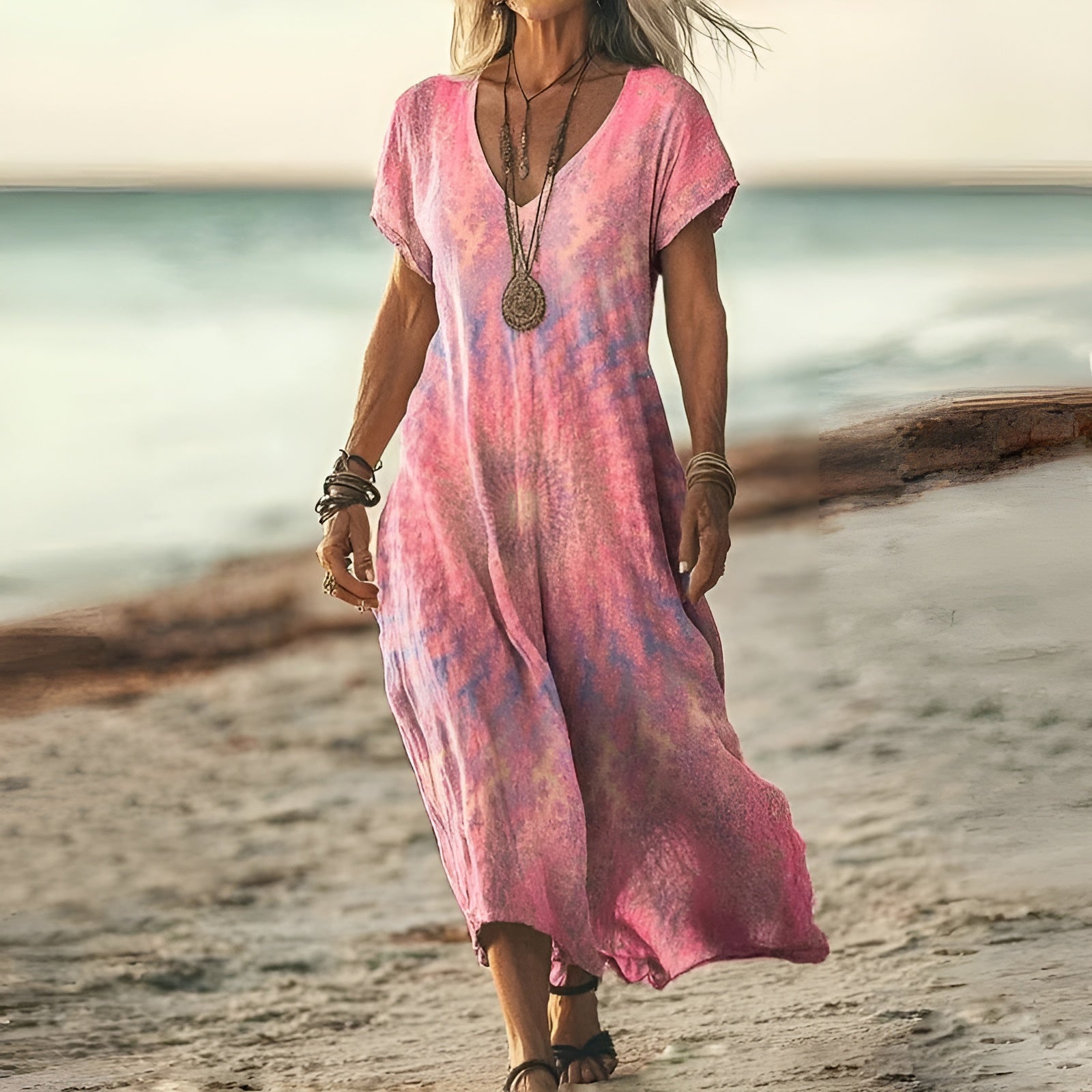 Sara™ | Stilfuld Blomsterprint Boho Kjole