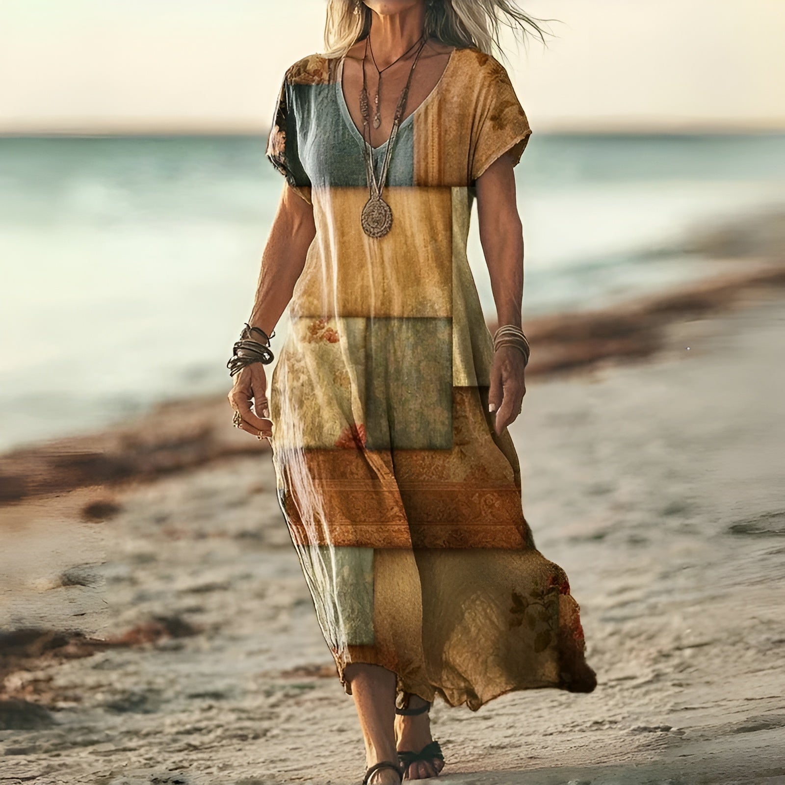 Sara™ | Stilfuld Blomsterprint Boho Kjole