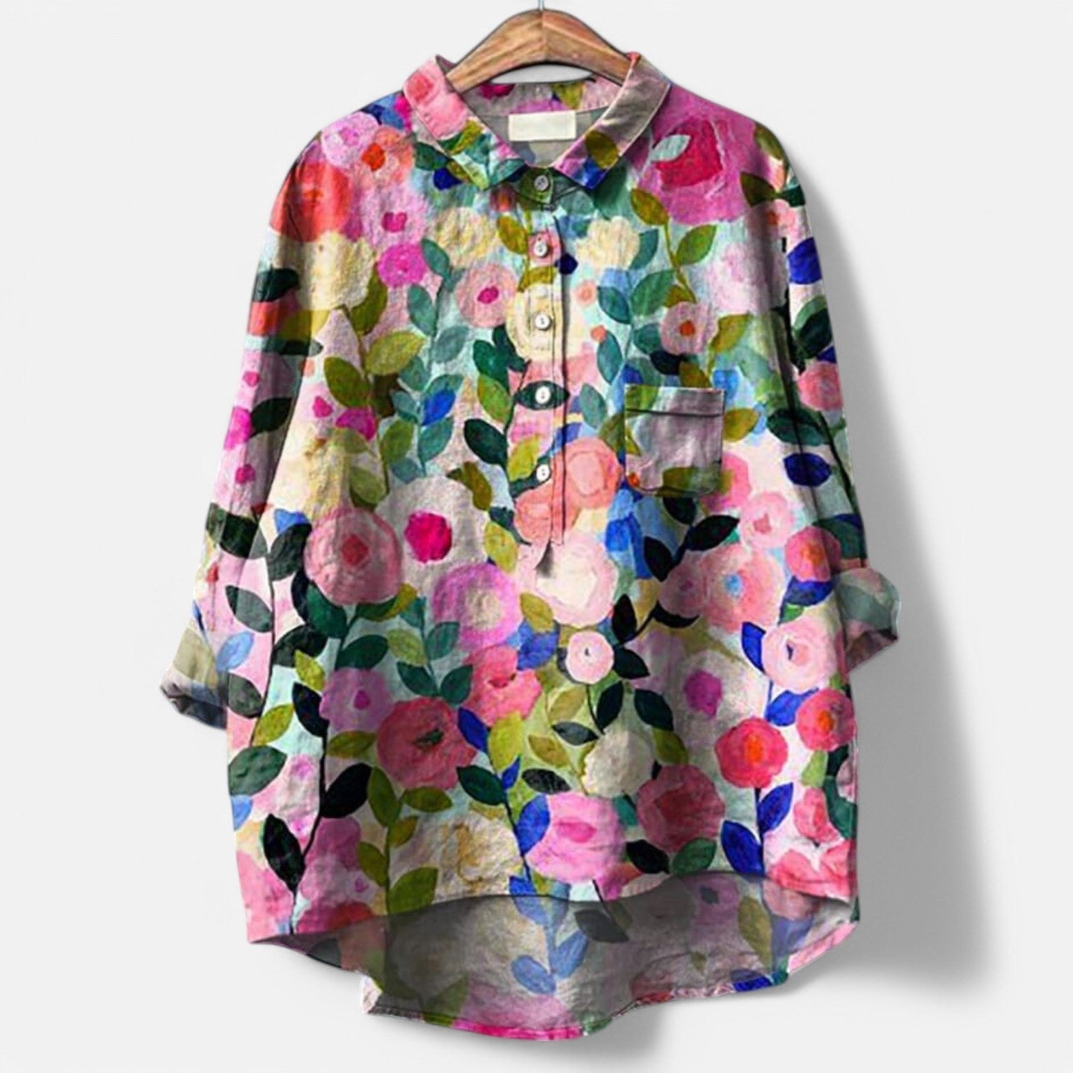 Sara™  | Bluse Med Kunstneriske Print