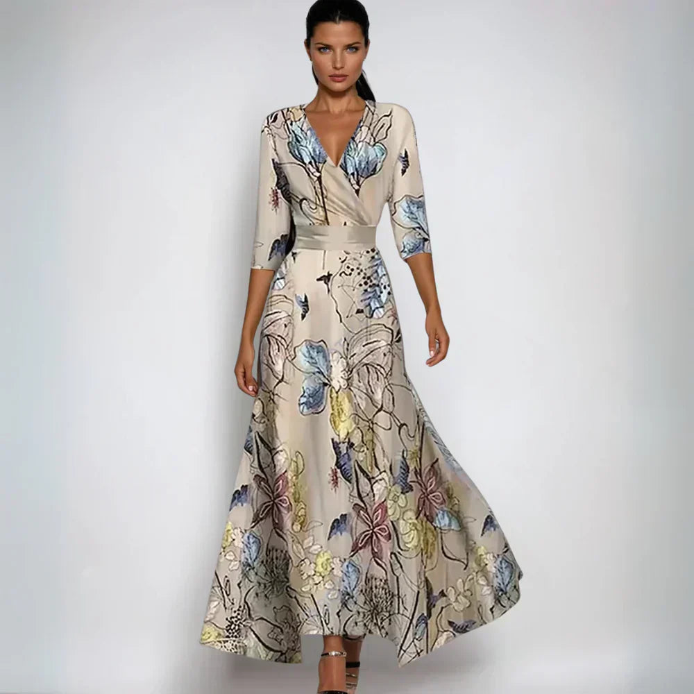 Sara™ | Stilfuld Blomstret Omslagskjole