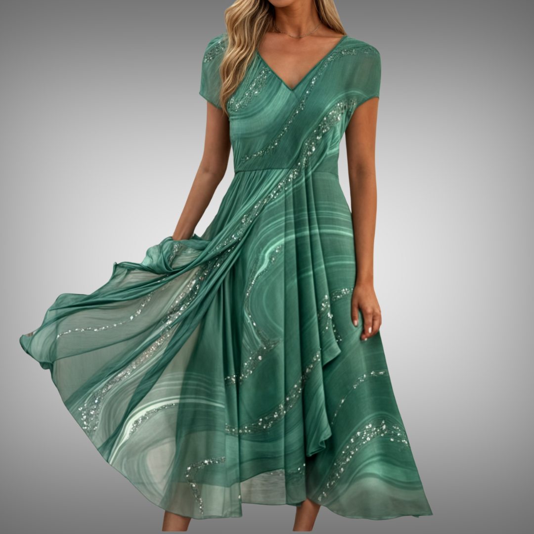 Sara® | Midikjole med V-hals