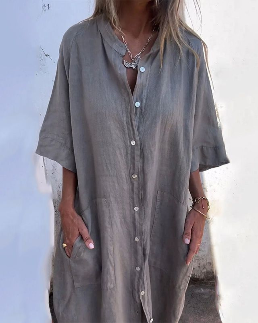 Sara™ | Ibiza Stil Casual Skjortekjole