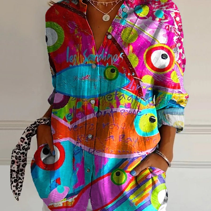 Sara™ | Stilfuld kunstbluse – føl dig fortryllet og sofistikeret