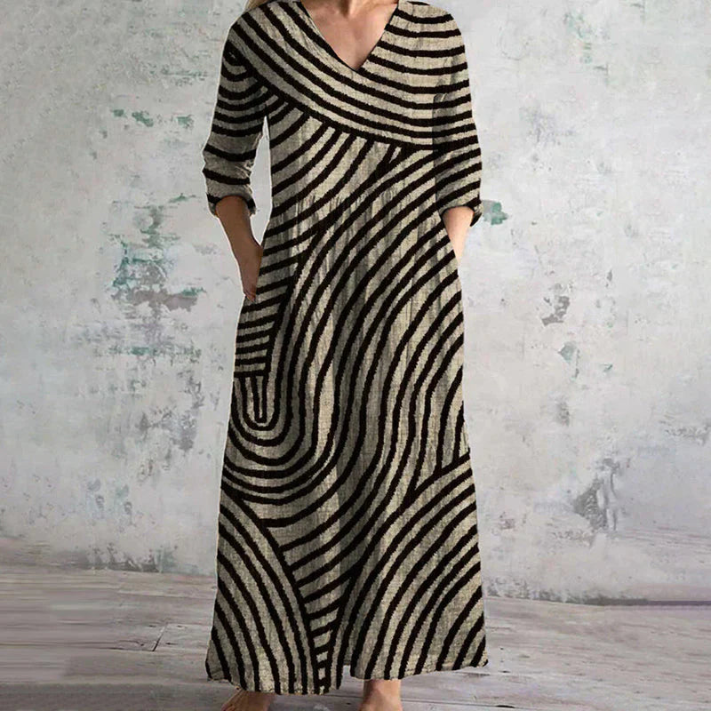 Sara™ | Vintage stribet kjole