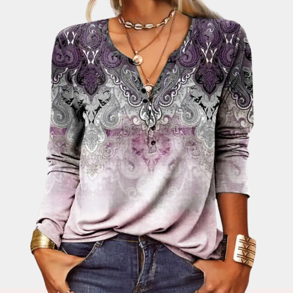 Sara™ | Stilfuld og afslappet top med print