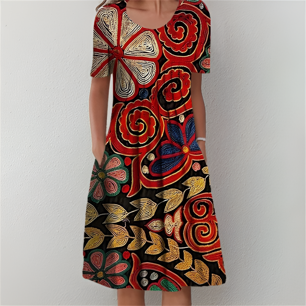 Sara™ | Blomstret Midikjole