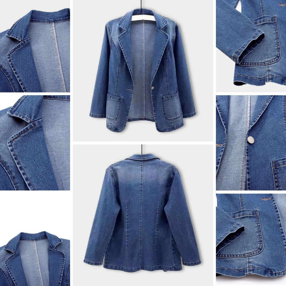 Sara® | Stilfuld Denimblazer Til Kvinder
