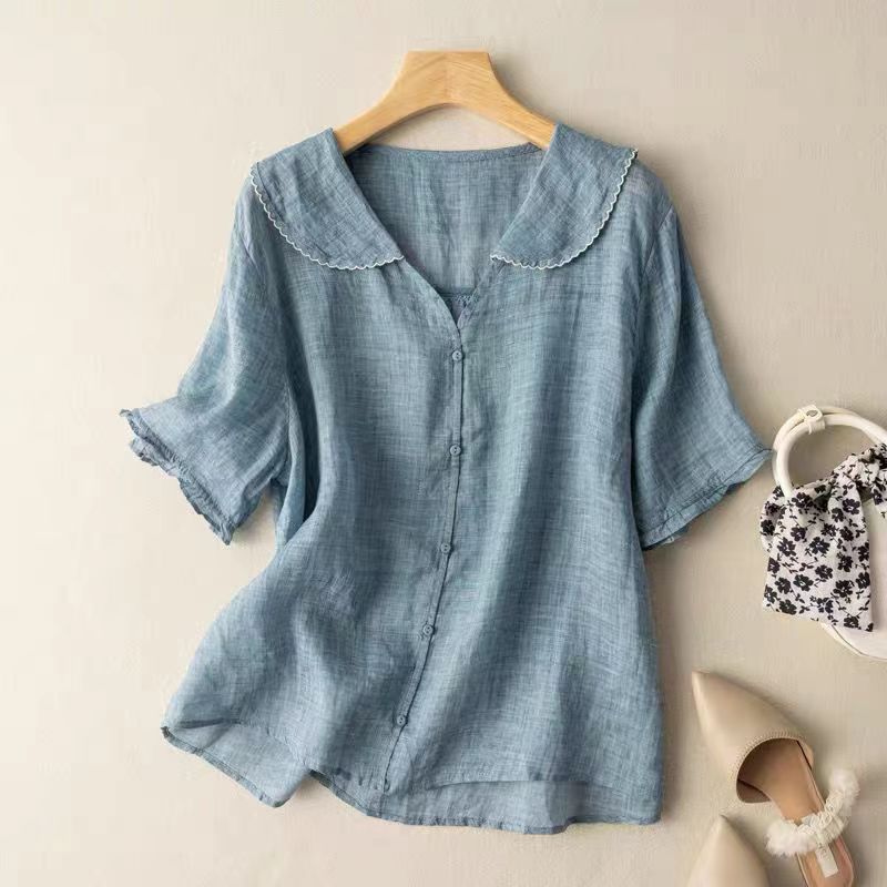 Sara™ | Luftig linnedbluse