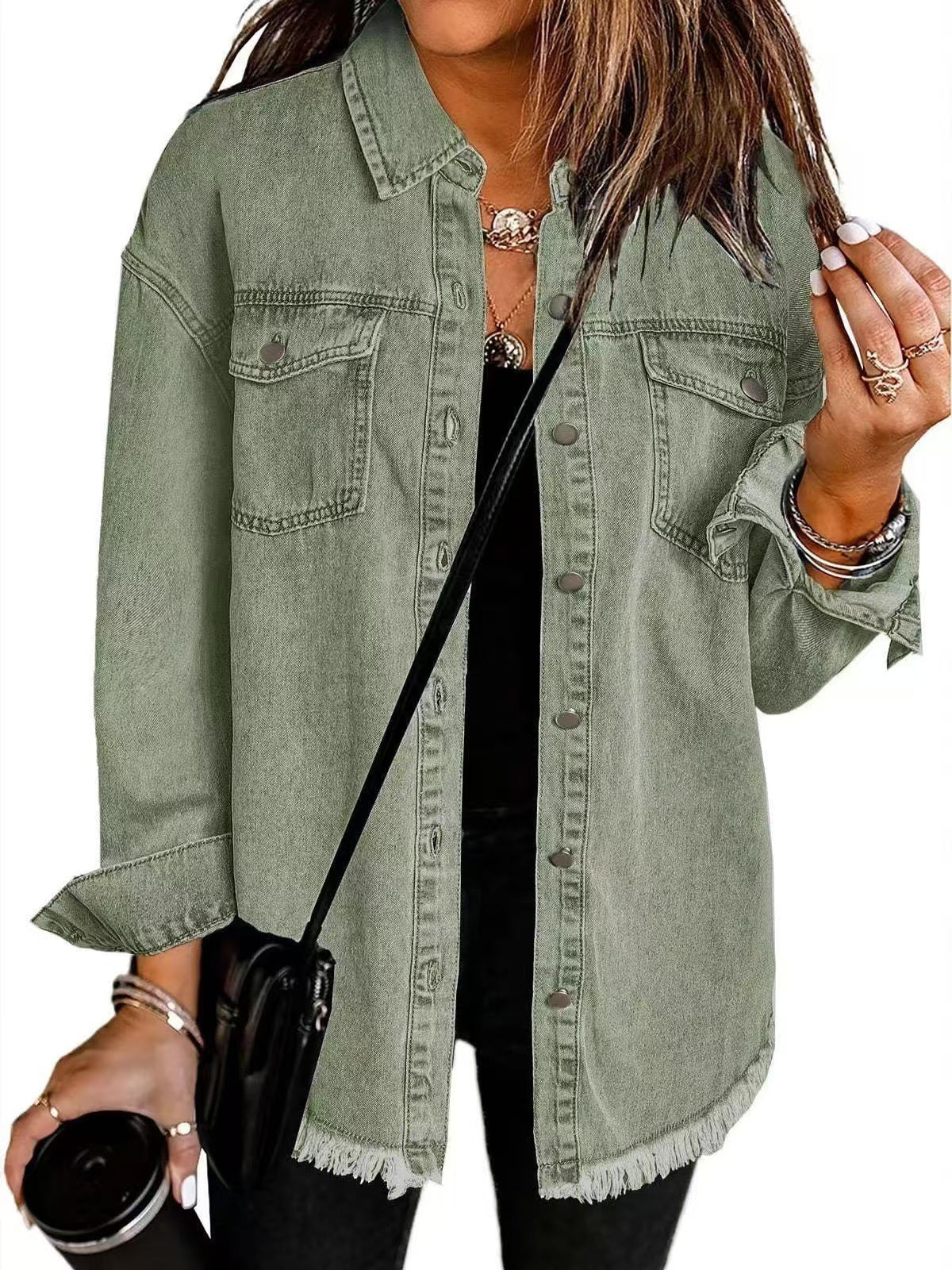 Sara™ | Tidløs Denim Skjortejakke