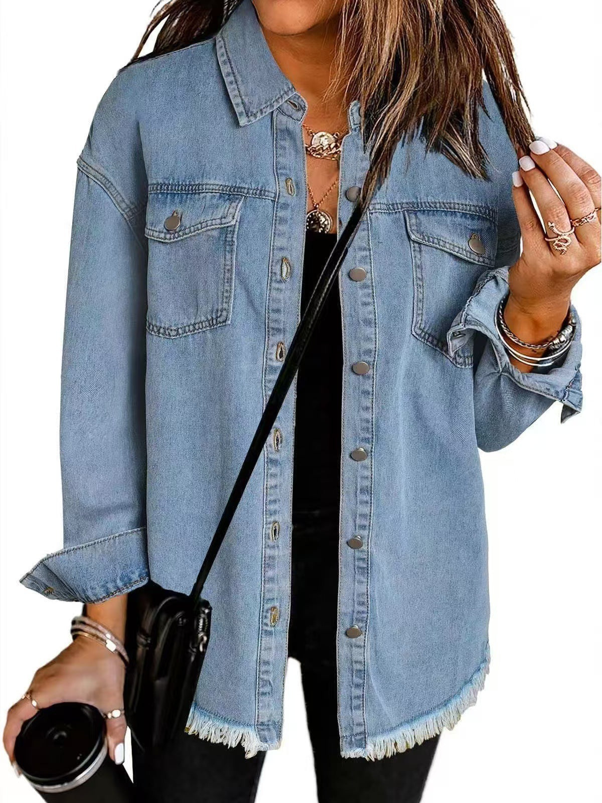 Sara™ | Tidløs Denim Skjortejakke