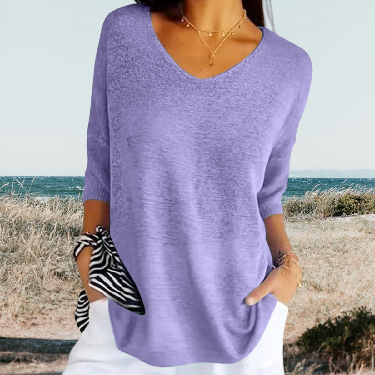 Sara™ | Stilfuld V-Hals Casual Top