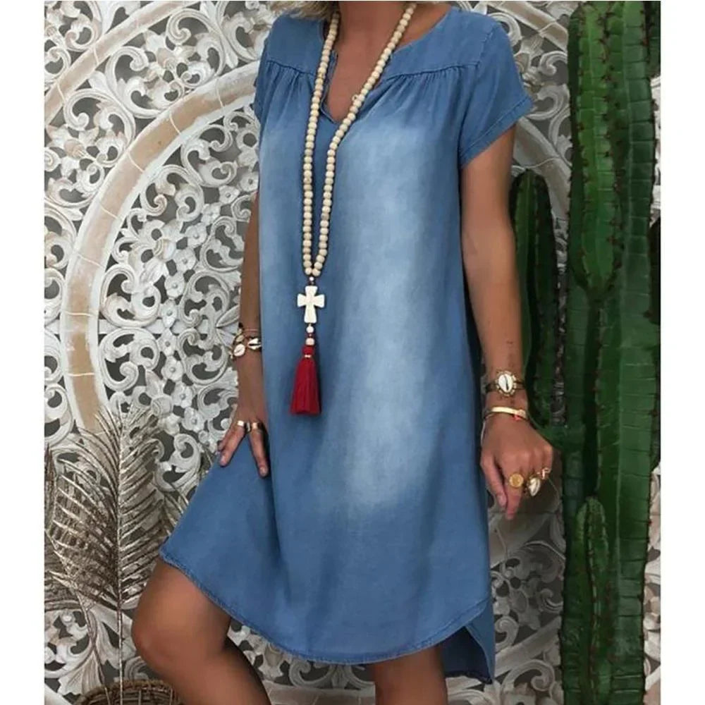Sara™| Afslappet Denim Sommerkjole