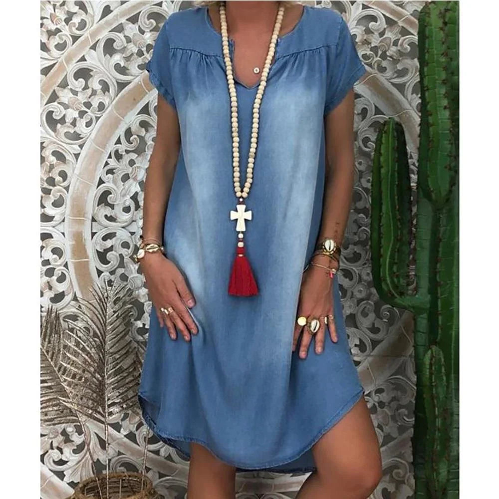 Sara™| Afslappet Denim Sommerkjole
