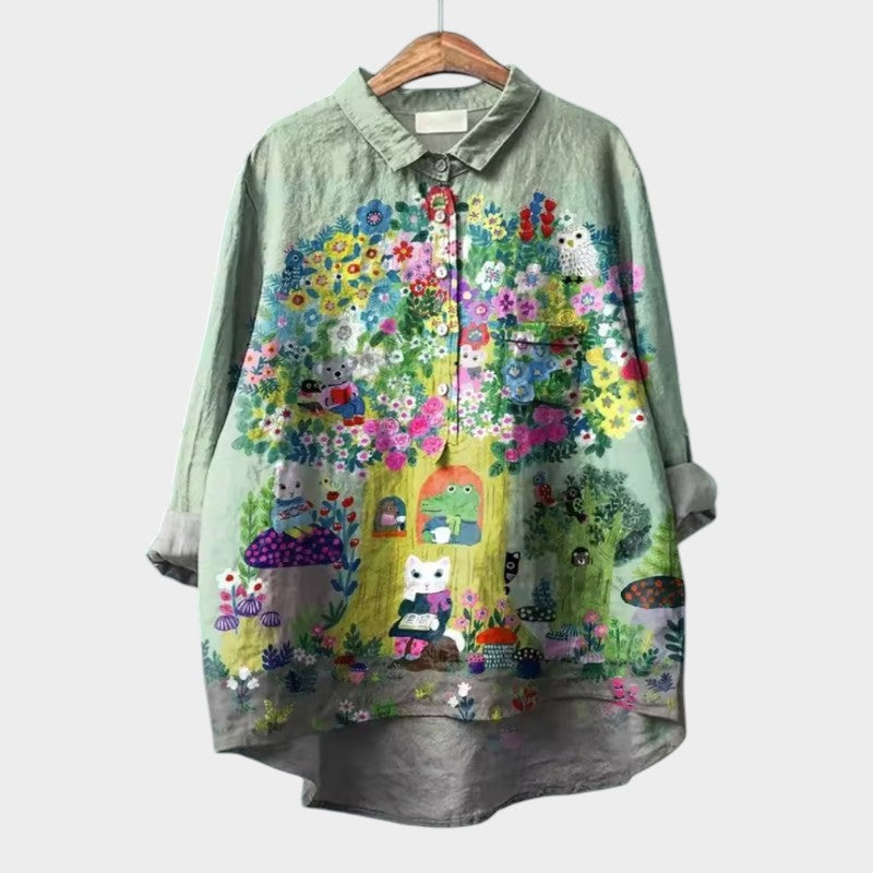 Sara™ | Kunstnerisk Printbluse