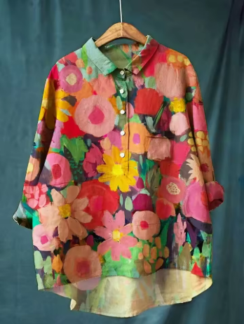 Sara™  | Elegant Skjorte med Blomsterprint