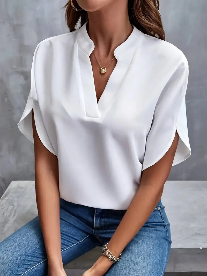 Sara™ | Stilfuld V-Hals Flydende Bluse