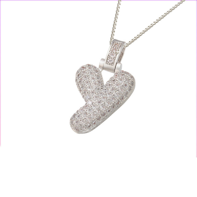 Pave Bubble Halskæde med Initial | 18k Guld