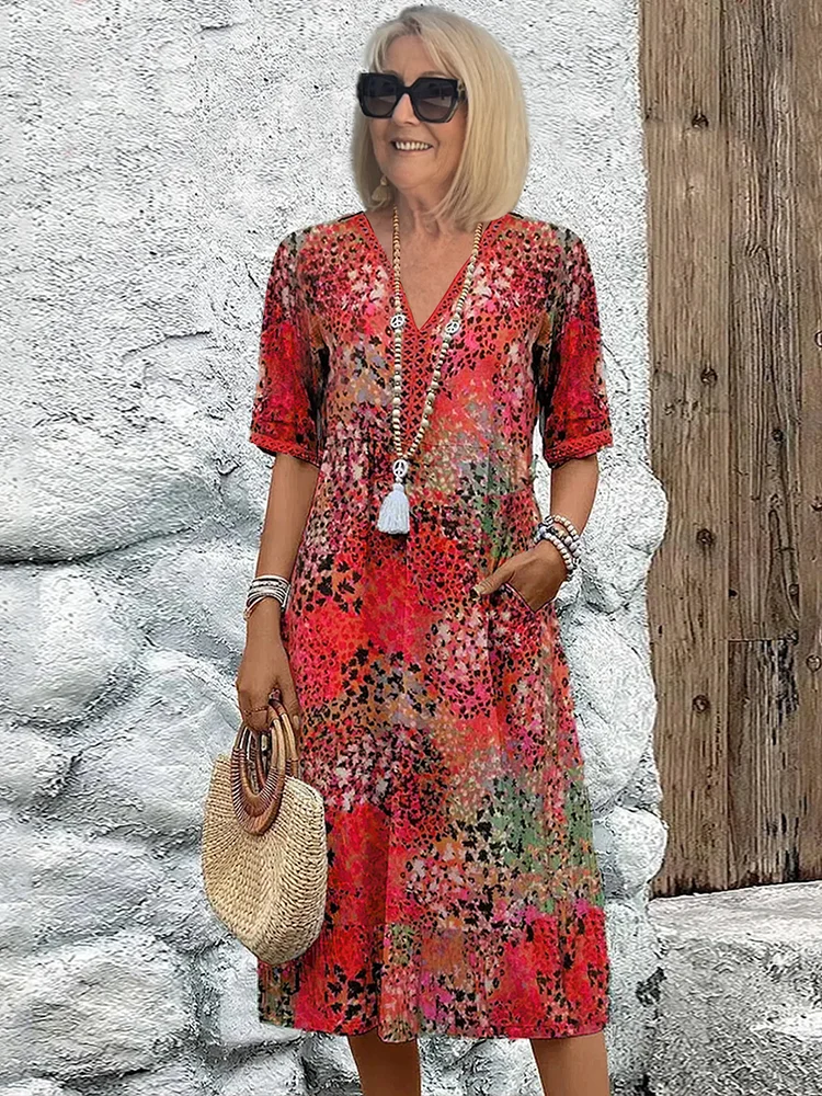 Sara™ | Livlig Blomstret Kjole
