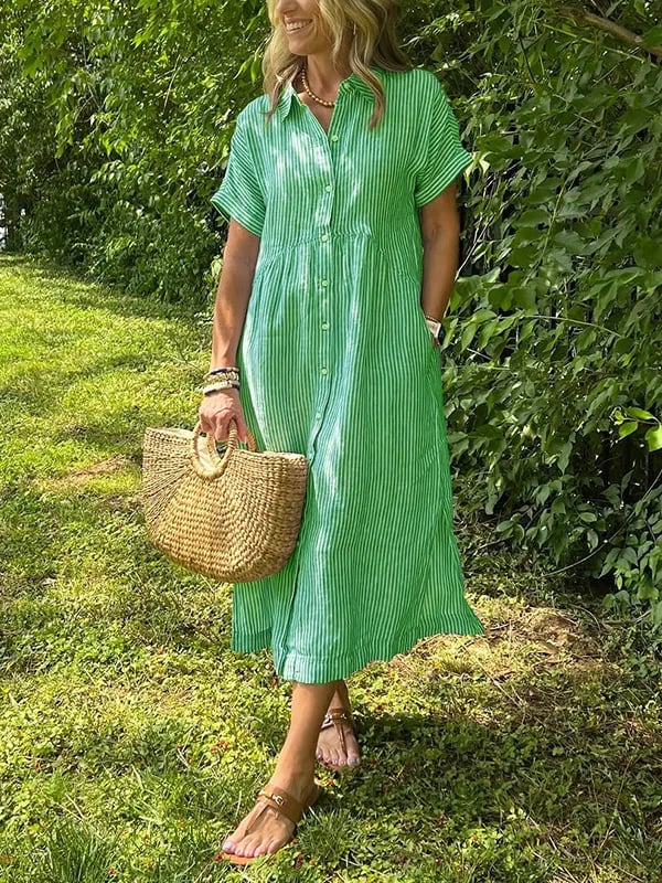 Sara™ | Let Sommerkjole Med Knapper