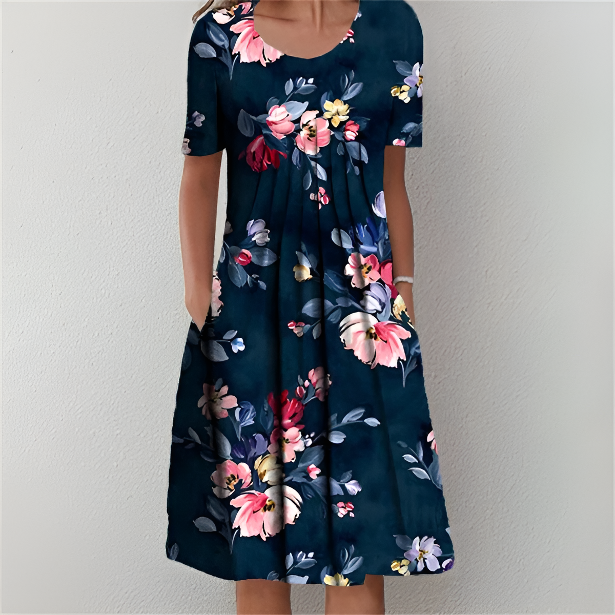 Sara™ | Blomstret Midikjole