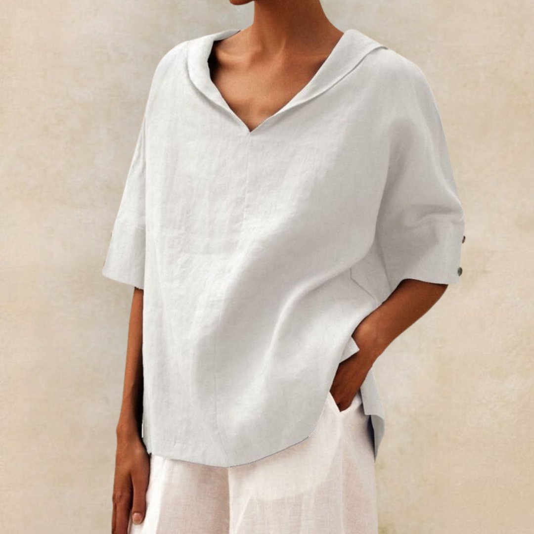 Sara™ | Stilfuld Casual V-hals Skjorte