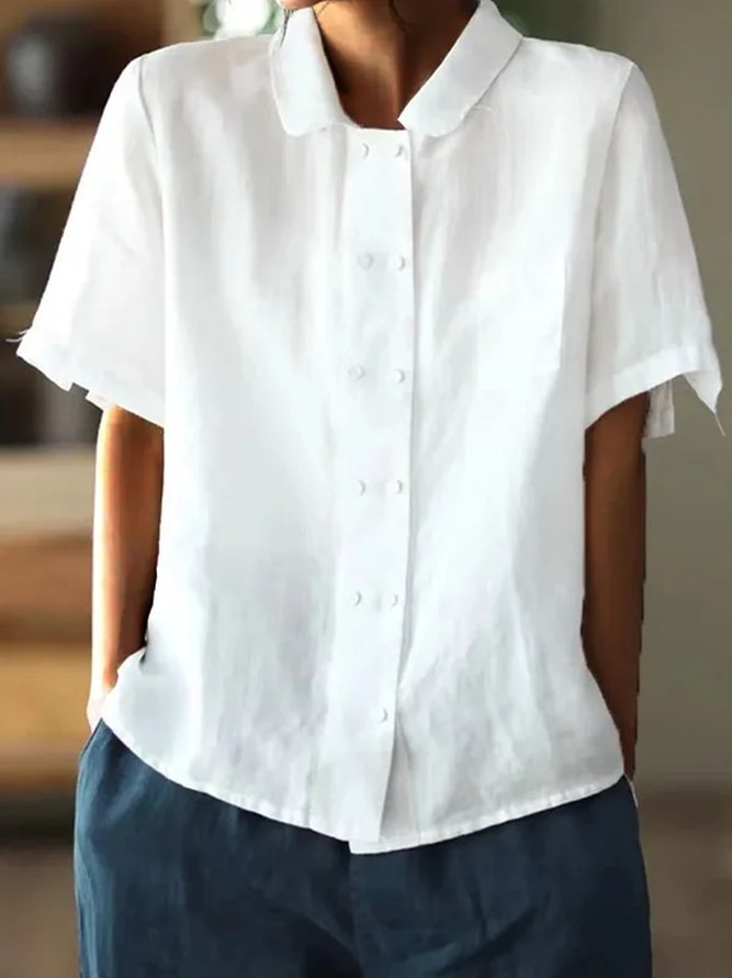 Sara™ | Hvid Sommerbluse Med Løs Pasform